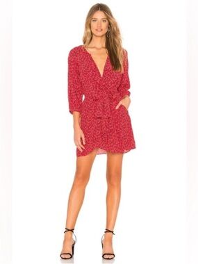 ollie lace trim floral dress Ruffled Lace-Up A-Line Mini Dress in Primrose Floral Print - 4 main image 0